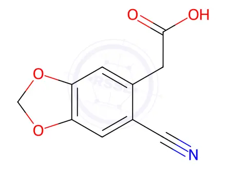 Chemical structure of 2-(6-cyano-2H-1,3-benzodioxol-5-yl)acetic acid