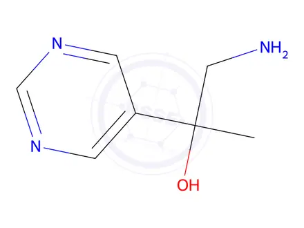 Chemical structure of 1-Amino-2-(pyrimidin-5-yl)propan-2-ol