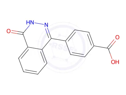 Chemical structure of 4-(4-Oxo-3,4-dihydrophthalazin-1-yl)benzoic acid