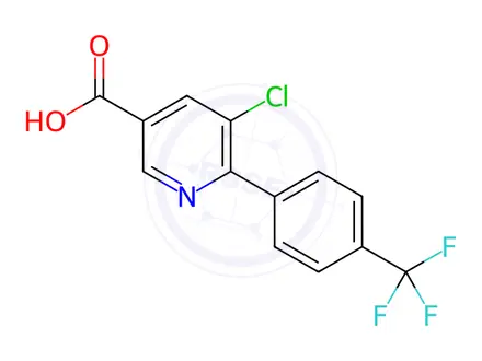 Chemical structure of 5-Chloro-6-(4-(trifluoromethyl)phenyl)nicotinic acid