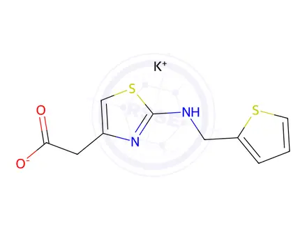 Chemical structure of Potassium 2-(2-{[(thiophen-2-yl)methyl]amino}-1,3-thiazol-4-yl)acetate