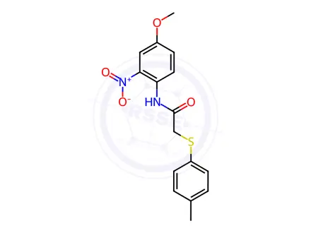Chemical structure of N-(4-methoxy-2-nitrophenyl)-2-(p-tolylthio)acetamide