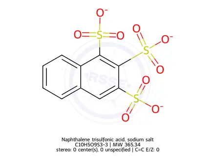Chemical structure of trisodium naphthalenetrisulphonate