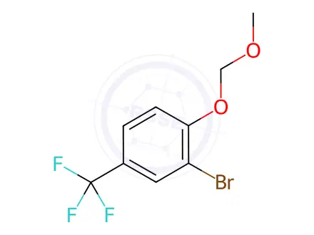 Chemical structure of Benzene, 2-bromo-1-(methoxymethoxy)-4-(trifluoromethyl)-