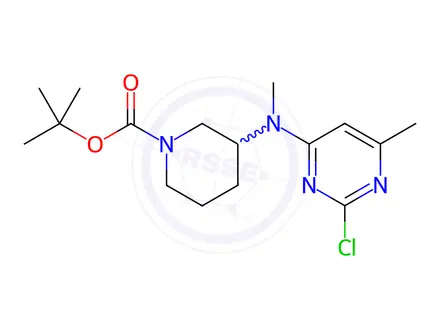 Chemical structure of tert-Butyl 3-((2-chloro-6-methylpyrimidin-4-yl)(methyl)amino)piperidine-1-carboxylate