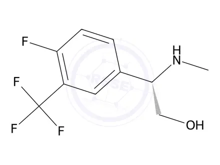 Chemical structure of (S)-2-(4-fluoro-3-(trifluoromethyl)phenyl)-2-(methylamino)ethan-1-ol