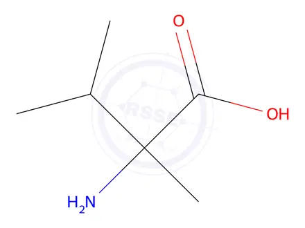 Chemical structure of 2-amino-2,3-dimethyl-butanoic acid