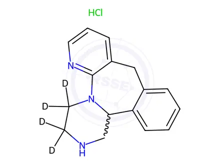 Chemical structure of Mirtazapine EP Impurity D-d4 HCl (N-Desmethyl Mirtazapine-d4 HCl)