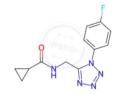 Chemical structure of N-((1-(4-Fluorophenyl)-1H-tetrazol-5-yl)methyl)cyclopropanecarboxamide