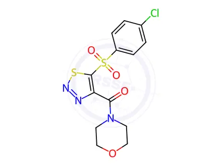 Chemical structure of {5-[(4-chlorophenyl)sulfonyl]-1,2,3-thiadiazol-4-yl}(morpholino)methanone