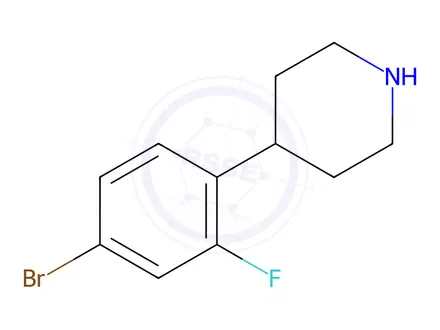 Chemical structure of 4-(4-Bromo-2-fluorophenyl)piperidine