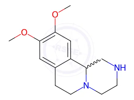 Chemical structure of 9,10-Dimethoxy-2,3,4,6,7,11b-hexahydro-1H-pyrazino[2,1-a]isoquinoline dihydrochloride