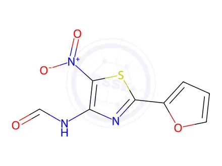 Chemical structure of N-(2-(Furan-2-yl)-5-nitrothiazol-4-yl)formamide