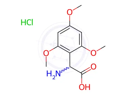 Chemical structure of 2-Amino-2-(2,4,6-trimethoxyphenyl)acetic acid hydrochloride