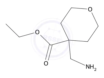 Chemical structure of Ethyl 4-(aminomethyl)tetrahydro-2H-pyran-4-carboxylate