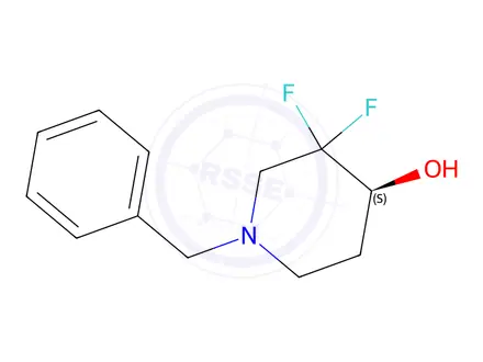 Chemical structure of (S)-1-benzyl-3,3-difluoropiperidin-4-ol
