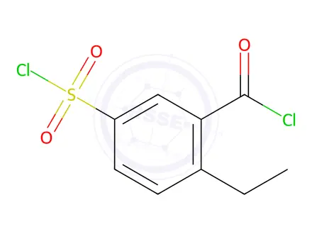 Chemical structure of Benzoyl chloride, 5-(chlorosulfonyl)-2-ethyl-