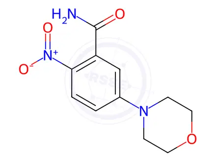 Chemical structure of 5-Morpholino-2-nitrobenzenecarboxamide