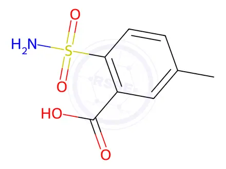 Chemical structure of Benzoic acid, 2-(aminosulfonyl)-5-methyl-