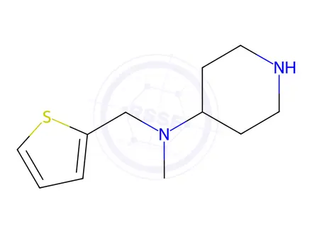 Chemical structure of N-methyl-N-(thiophen-2-ylmethyl)piperidin-4-amine