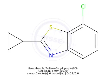 Chemical structure of Benzothiazole, 7-chloro-2-cyclopropyl-(9CI)