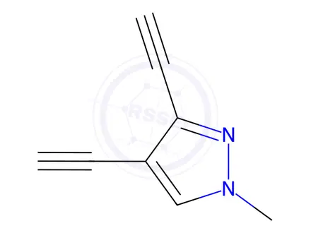 Chemical structure of 1H-Pyrazole, 3,4-diethynyl-1-methyl-(9CI)