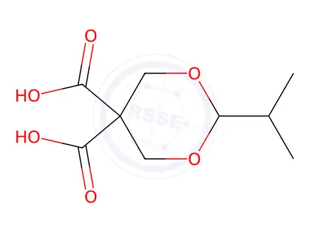 Chemical structure of 2-isopropyl-1,3-dioxane-5,5-dicarboxylic acid