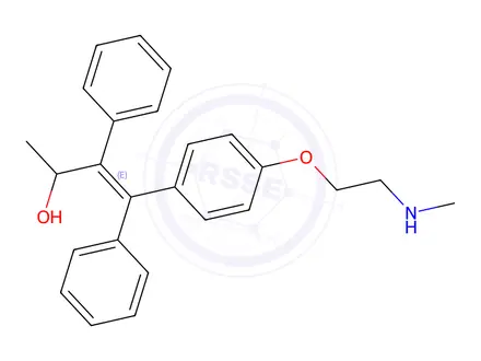 Chemical structure of N-Desmethyl (E)-α-Hydroxy Tamoxifen