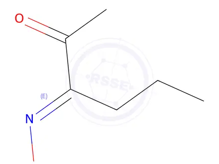Chemical structure of 2,3-Hexanedione, 3-oxime, (E)-(9CI)