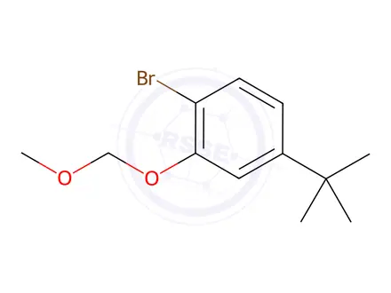 Chemical structure of Benzene, 1-bromo-4-(1,1-dimethylethyl)-2-(methoxymethoxy)-