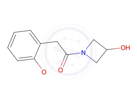 Chemical structure of 1-(3-hydroxyazetidin-1-yl)-2-(2-methoxyphenyl)ethan-1-one