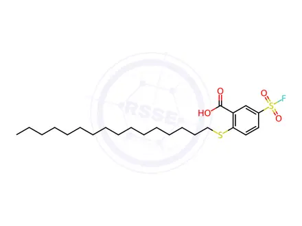 Chemical structure of 5-(Fluorosulfonyl)-2-(hexadecylthio)benzoic acid