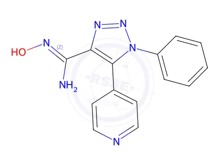 Chemical structure of (Z)-N'-hydroxy-1-phenyl-5-(pyridin-4-yl)-1H-1,2,3-triazole-4-carboximidamide