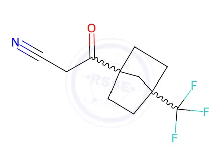 Chemical structure of 3-Oxo-3-(4-(trifluoromethyl)bicyclo[2.2.1]heptan-1-yl)propanenitrile
