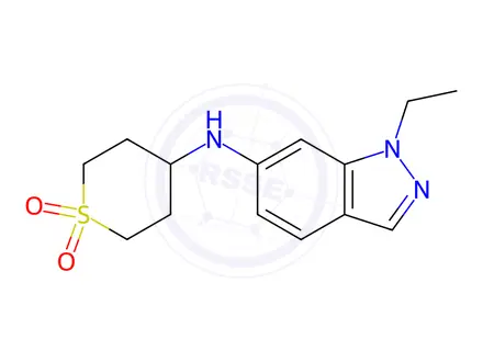 Chemical structure of N-(1,1-Dioxothian-4-yl)-1-ethyl-indazol-6-amine