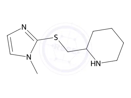Chemical structure of 2-(((1-Methyl-1H-imidazol-2-yl)thio)methyl)piperidine