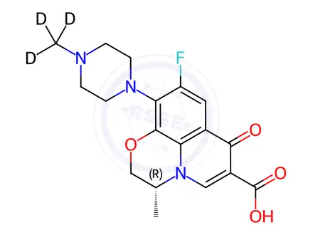 Chemical structure of (R)-Ofloxacin-d3