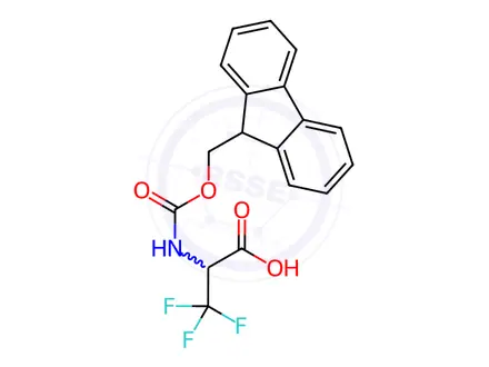 Chemical structure of N-(((9H-fluoren-9-yl)methoxy)carbonyl)-N-(trifluoromethyl)-L-alanine