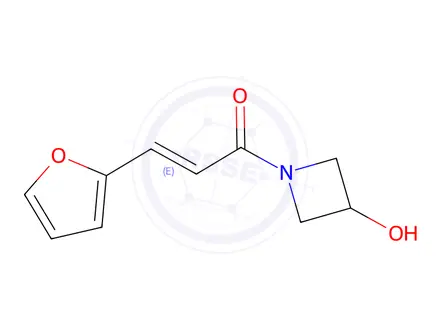Chemical structure of (2e)-3-(furan-2-yl)-1-(3-hydroxyazetidin-1-yl)prop-2-en-1-one