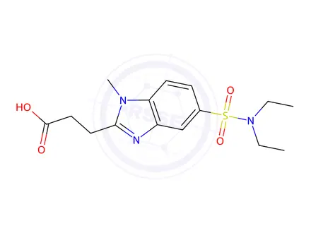 Chemical structure of 3-(5-Diethylsulfamoyl-1-methyl-1H-benzoimidazol-2-yl)-propionic acid