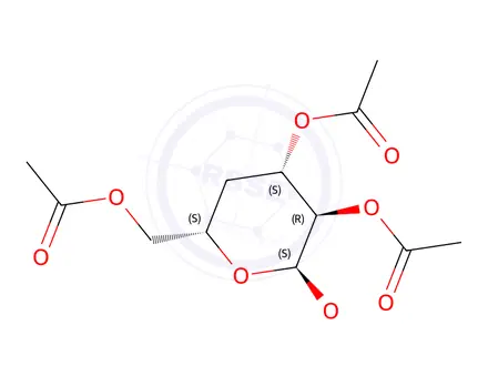Chemical structure of Methyl 2-O,3-O,6-O-triacetyl-4-deoxy-α-D-xylo-hexopyranoside