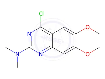 Chemical structure of 4-chloro-6,7-dimethoxy-N,N-dimethylquinazolin-2-amine