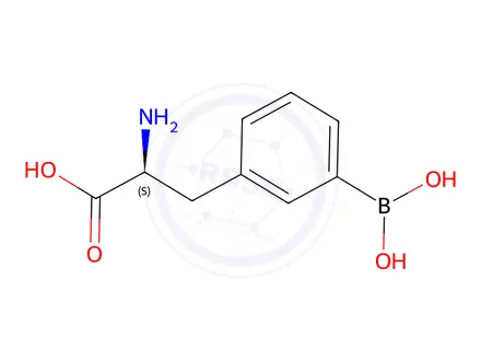 Chemical structure of 2-Amino-3-(3-boronophenyl)propanoic acid