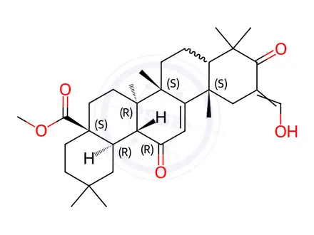 Chemical structure of (4aS,6aR,6bS,12aS,14aR,14bR,Z)-Methyl 11-(hydroxyMethylene)-2,2,6a,6b,9,9,12a-heptaMethyl-10,14-dioxo-1,2,3,4,4a,5,6,6a,6b,7,8,8a,9,10,11,12,12a,14,14a,14b-icosahydropicene-4a-carboxylate
