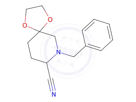 Chemical structure of 1-benzyl-5,5-(ethylenedioxy)-2-piperidinecarbonitrile