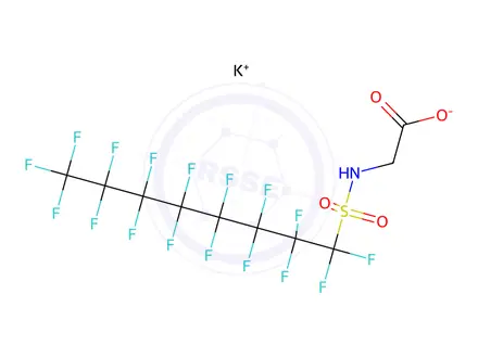 Chemical structure of N-[(Perfluorooctyl)sulfonyl]glycine potassium salt (1:1) (FOSAA-K)
