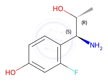 Chemical structure of 4-((1S,2R)-1-AMINO-2-HYDROXYPROPYL)-3-FLUOROPHENOL