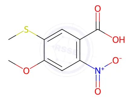 Chemical structure of 4-methoxy-5-(methylsulfanyl)-2-nitrobenzoic acid