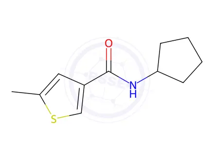 Chemical structure of N-cyclopentyl-5-methylthiophene-3-carboxamide