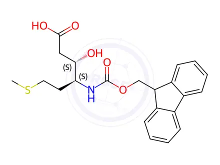 Chemical structure of (3s,4s)-4-({[(9h-fluoren-9-yl)methoxy]carbonyl}amino)-3-hydroxy-6-(methylsulfanyl)hexanoic acid